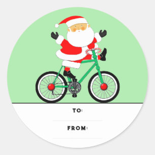 Weihnachtsfahrrad-Geschenk Tag Klassischer Rundauf Runder Aufkleber