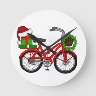 Weihnachtsfahrrad Runde Wanduhr
