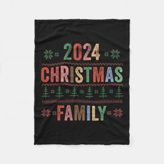 Weihnachtsfamilie 2024 Matching Family Group Xmas  Fleecedecke