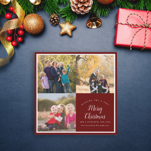 Weihnachtsfamilie 3 Foto Collage Urlaubskarte Magnetkarte
