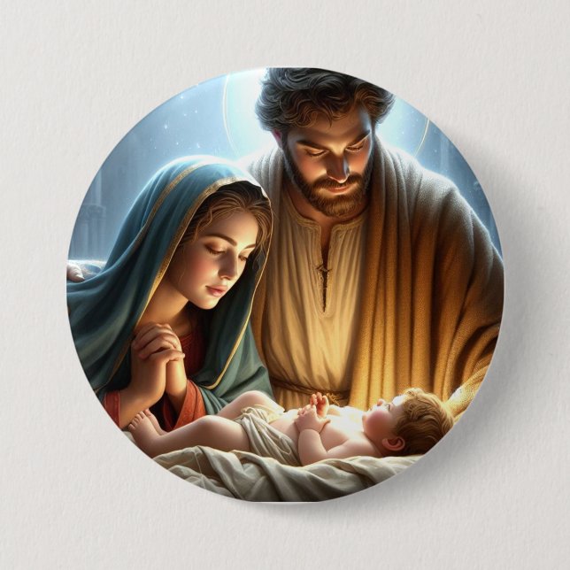Weihnachtsfamilie Button (Vorderseite)