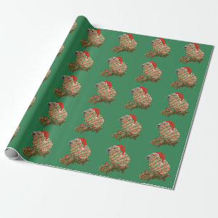 Weihnachtsfamilie Capybara eingewickelt in Lichter Geschenkpapier
