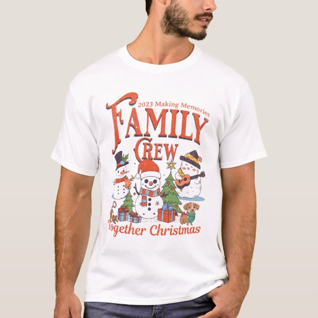 Weihnachtsfamilie Crew 2023 T-Shirt (Vorderseite)