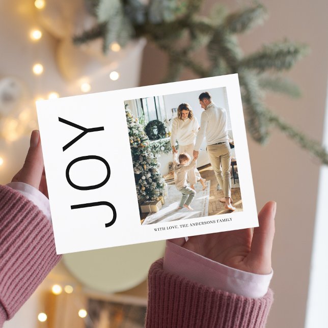 Weihnachtsfamilie Foto | Einfache Joy Holiday Postkarte (Von Creator hochgeladen)