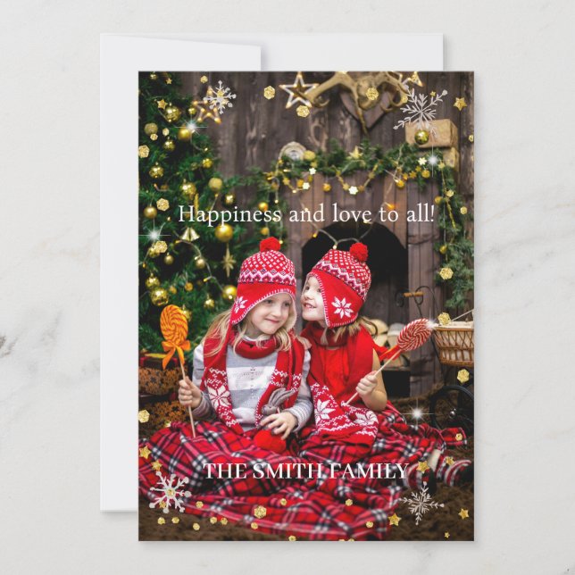 Weihnachtsfamilie Foto Feiertagskarte (Vorderseite)