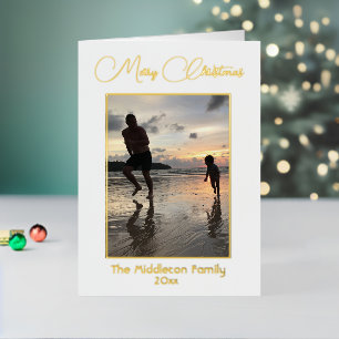 Weihnachtsfamilie Foto Gold Elegant Merry