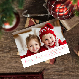 Weihnachtsfamilie Foto | Red Joy Postcard Postkarte