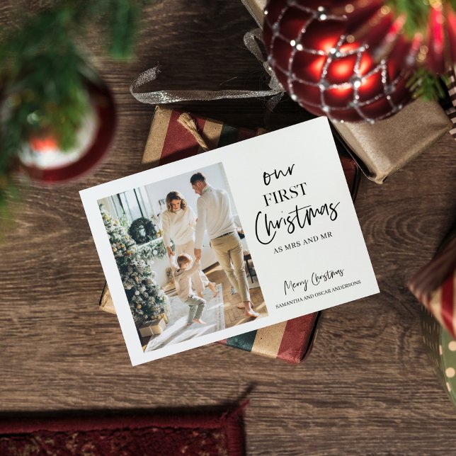 Weihnachtsfamilie Foto | Unser erstes Weihnachten Postkarte (Von Creator hochgeladen)