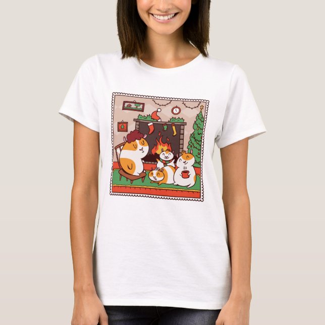 Weihnachtsfamilie Guinea T-Shirt (Vorderseite)