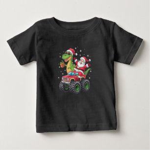 Weihnachtsfamilie Matching Santa Truck Dinosaur Baby T-shirt