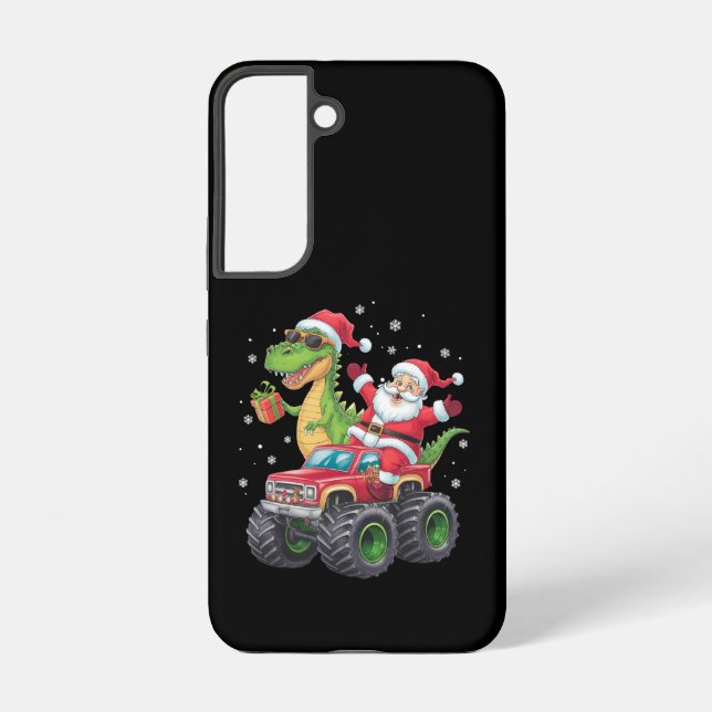 Weihnachtsfamilie Matching Santa Truck Dinosaur Samsung Galaxy Hülle (Rückseite)