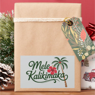 Weihnachtsfamilie Mele Kalikimaka Hawaii Strand Rechteckiger Aufkleber