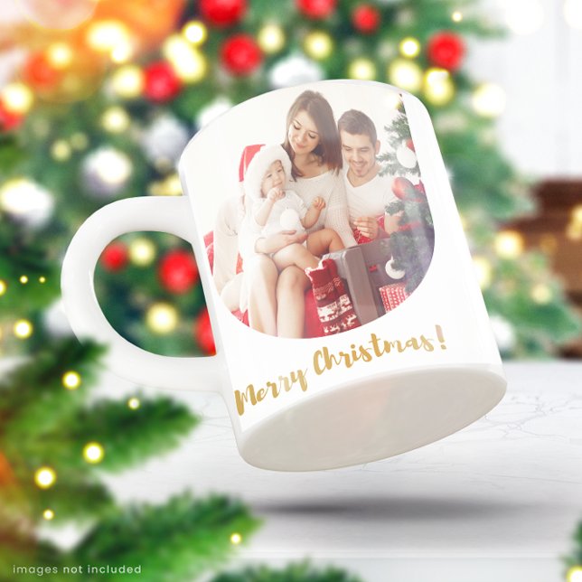 Weihnachtsfamilie Moderner Winterurlaub 2 Fotos Kaffeetasse (Von Creator hochgeladen)