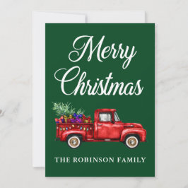 Weihnachtsfamilie Name Vintager Truckbaum Geschenk Feiertagskarte