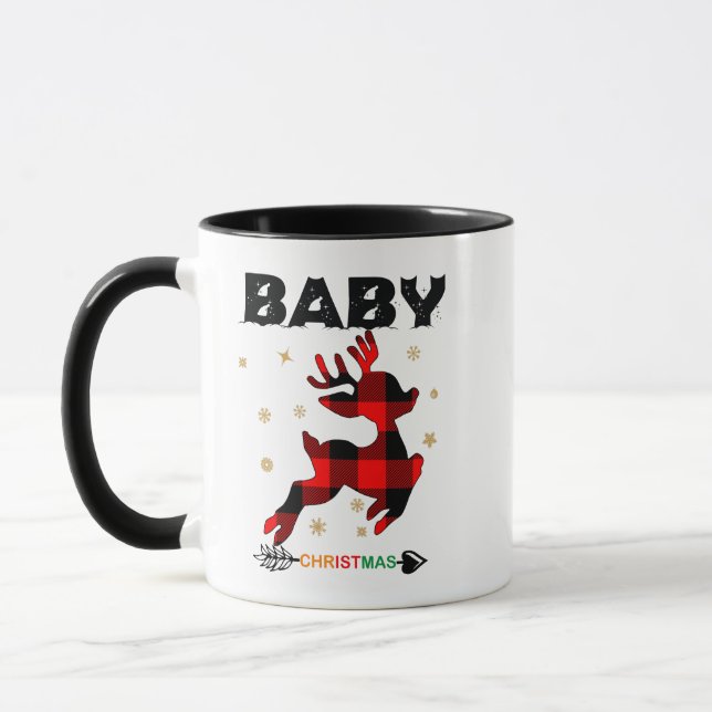 Weihnachtsfamilie Pajamas Rentier Baby Tasse (Links)