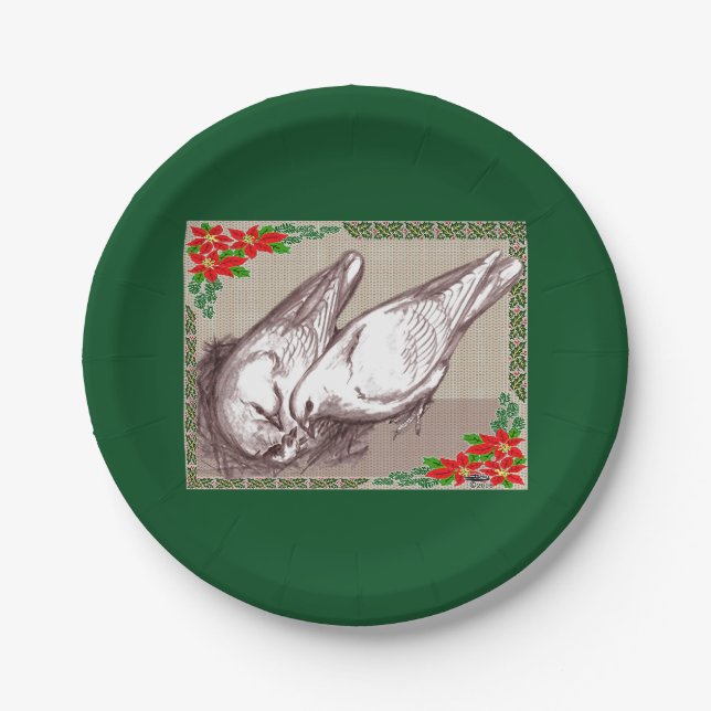 Weihnachtsfamilie Pappteller (Vorderseite)