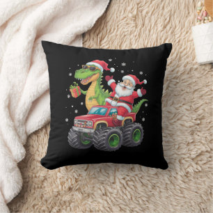 Weihnachtsfamilie passend Santa LKW Dinosaurier  Kissen