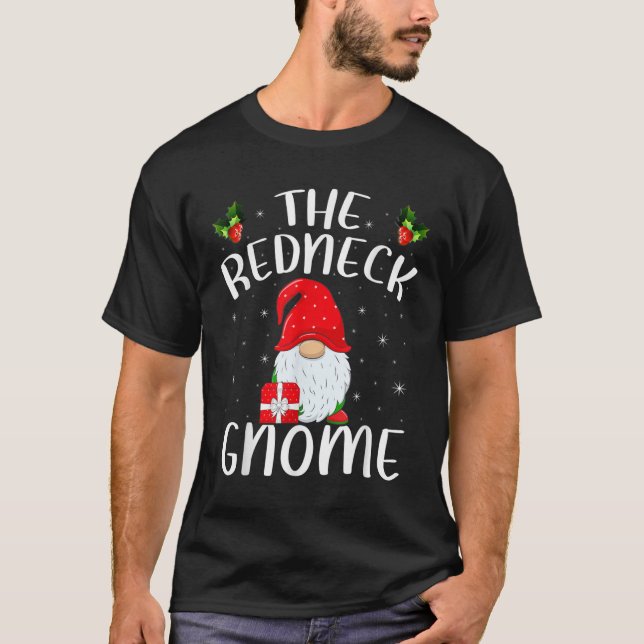 Weihnachtsfamilie passt zum Redneck Gnome Chr T-Shirt (Vorderseite)