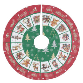 Weihnachtsfamilie Polyester Weihnachtsbaumdecke