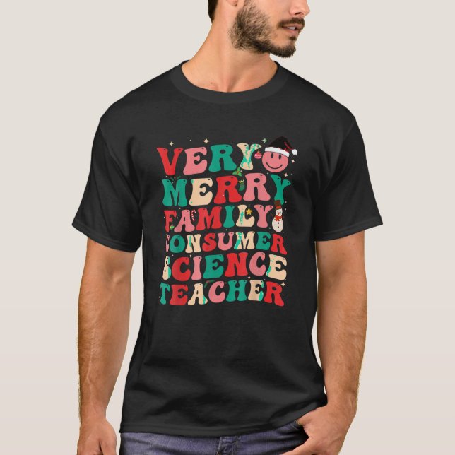 Weihnachtsfamilie und Verbraucher sehr frohe Lehre T-Shirt (Vorderseite)