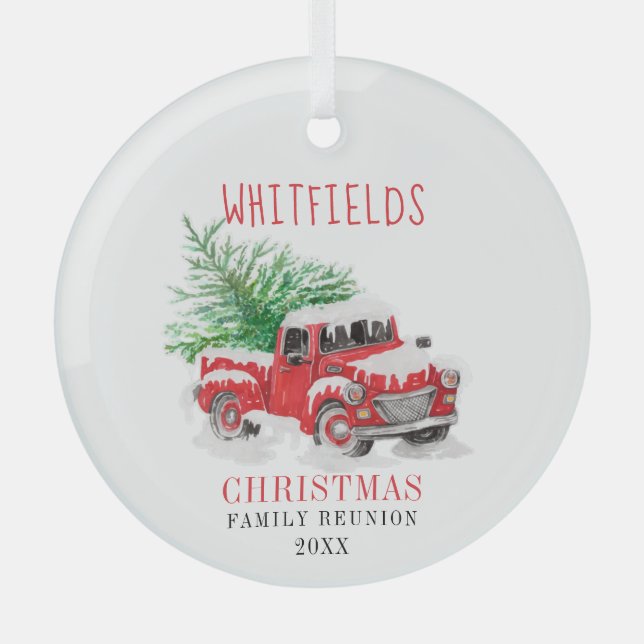Weihnachtsfamilie Wiedersehen Custom Holiday Ornament Aus Glas (Vorderseite)