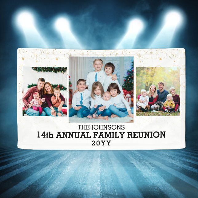 Weihnachtsfamilie Wiedersehen Foto Collage Custom Banner (Christmas Family Reunion Photo Collage Custom Banner
)