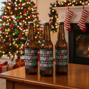 Weihnachtsfamilien-Cousin-Treffen passend  Bierflaschenetikett