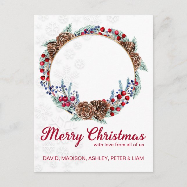 Weihnachtsfamilien-Foto Feiertagspostkarte (Vorderseite)