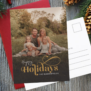 Weihnachtsfamilien Foto Festlich Modern Feiertagspostkarte
