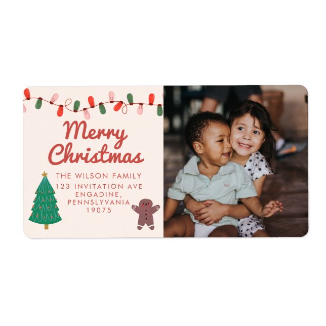 Weihnachtsfamilien Foto Frohe Weihnachtsadress (Vorne)