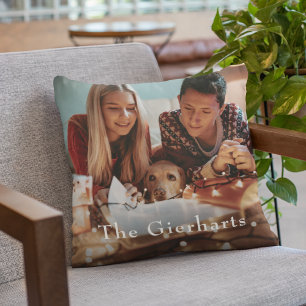 Weihnachtsfamilien Foto Personalisiert Urlaub Kissen