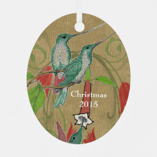 Weihnachtsfamilien Foto Vintage Hummingvögel Ornament Aus Metall