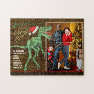 Weihnachtsfamilien-Fotolustiger Puzzle