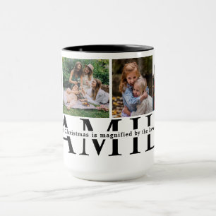Weihnachtsfamilien-Geschenk 4-Foto-Collage süß kla Tasse