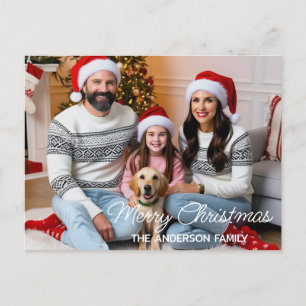 Weihnachtsfamilien mit Geschenken Custom Foto Postkarte