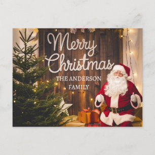 Weihnachtsfamilien mit Geschenken Personalisiert Postkarte