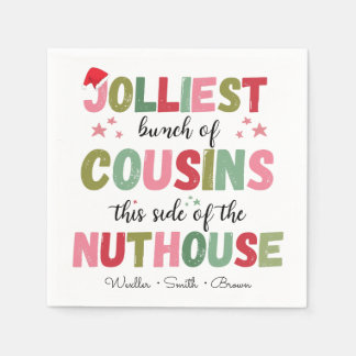 Weihnachtsfamilien-Name Cousin-Wiedersehen passend Serviette