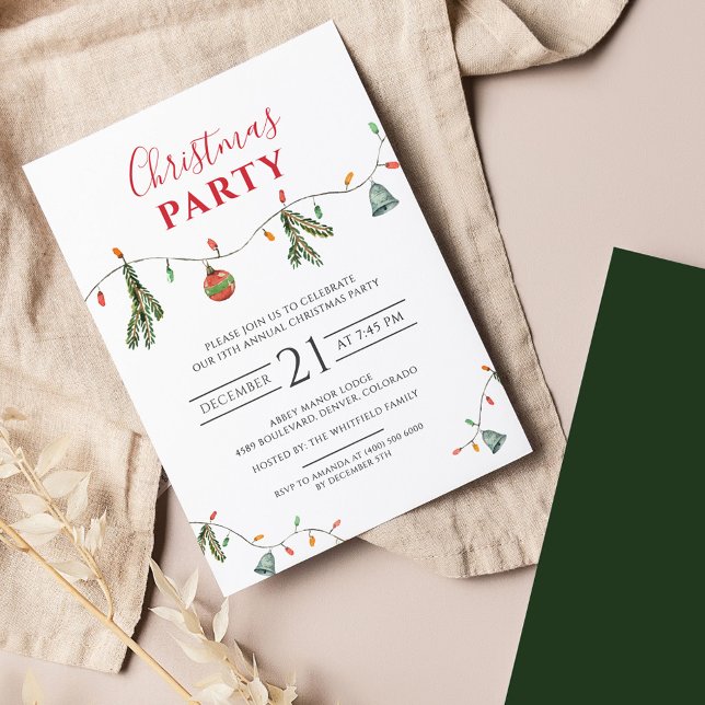 Weihnachtsfamilien Party Rustikale Einladung (Boho Christmas Party Invitation)