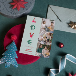 Weihnachtsfamilienfoto Collage | Liebe Peace Joy Feiertagskarte