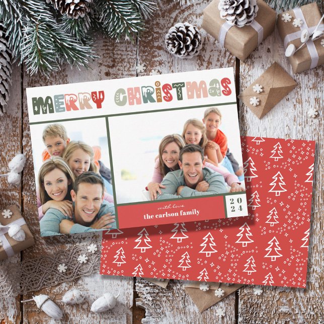 Weihnachtsfamilienfoto Collage Urlaubskarte Feiertagskarte (Von Creator hochgeladen)