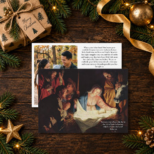 Weihnachtsfamilienfoto Klassische religiöse Weihna Feiertagskarte