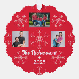 Weihnachtsfamilienfoto-Ornament Ornament Karte
