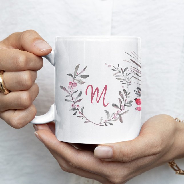 Weihnachtsfamilienmonogramm Kaffeetasse (Von Creator hochgeladen)