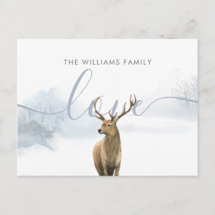 Weihnachtsfamilienname Winterwald Hirsch Postkarte