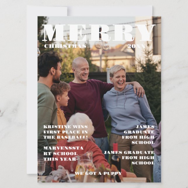 Weihnachtsfamilienzeitung + Jahr im Foto Einladung (Vorderseite)