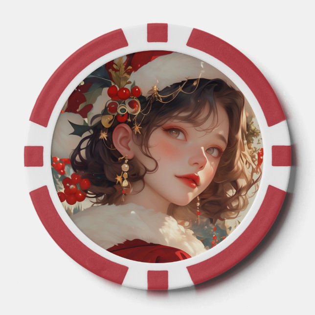 Weihnachtsfantasie : Romantischer Poker Chips (Vorderseite)