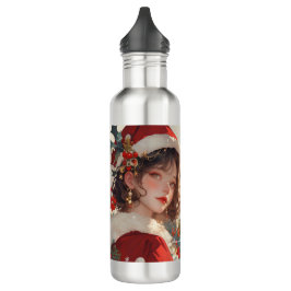 Weihnachtsfantasy Romantische SantaGirl Wasserflas Edelstahlflasche