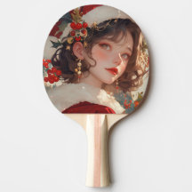 Weihnachtsfantasy : Santa Girl Ping Pong Paddle