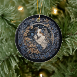 Weihnachtsfantasy Sheltie Keramik Ornament
