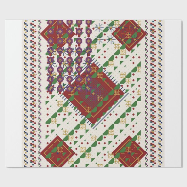 Weihnachtsfarben  geschenkpapier (Flach)